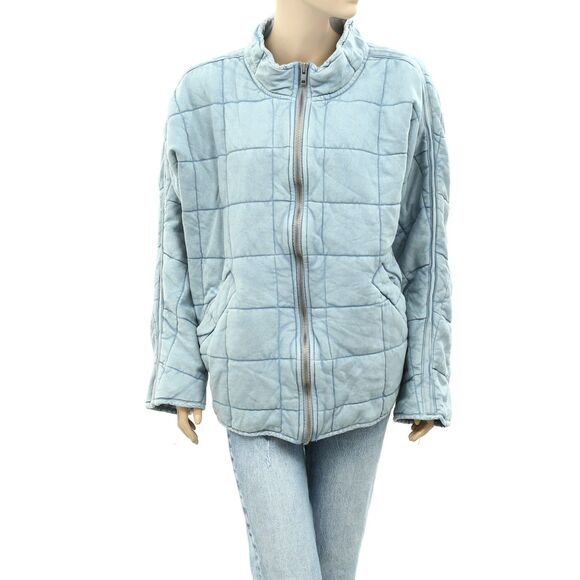 Free People Dolman Quilted Knit Jacket Top Oversized Zip-up Slouchy M NEW 280744 - Picture 10 of 12
